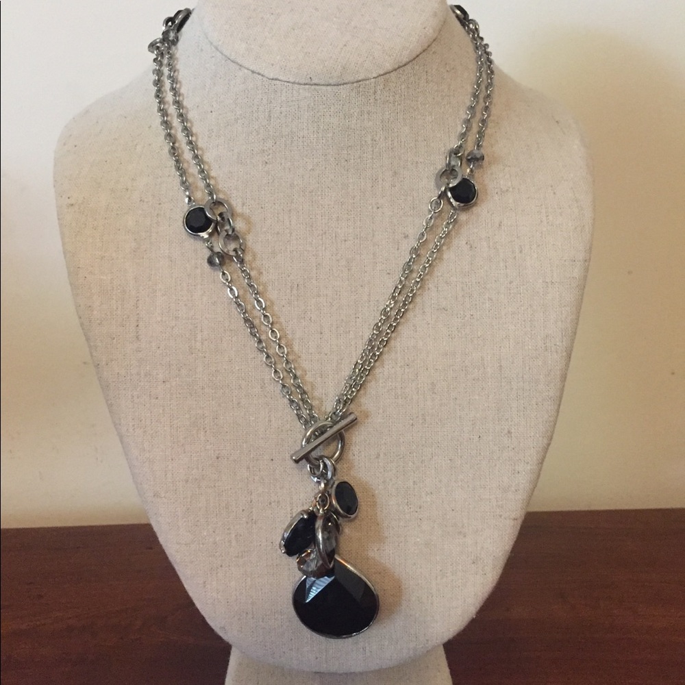 White House Black Market silver and black necklace